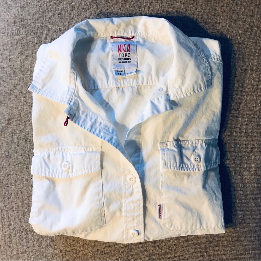 Topo Designs White Button Down Shirt